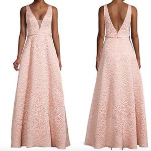 NWT Basix Black Label Blush Foil V-Neck A-Line Gown